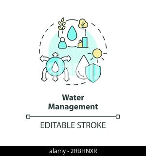 Water management icon heatflation concept Stock Vector