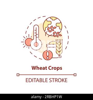 Customizable wheat crops icon heatflation concept Stock Vector