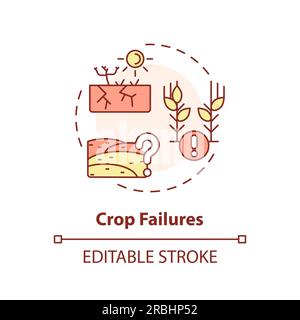 Customizable crop failures icon heatflation concept Stock Vector