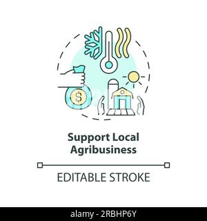 Support local agribusiness icon heatflation concept Stock Vector