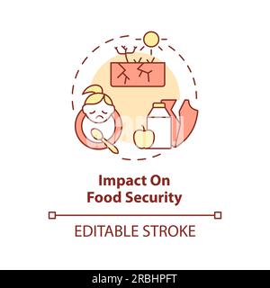 Impact on food security icon heatflation concept Stock Vector