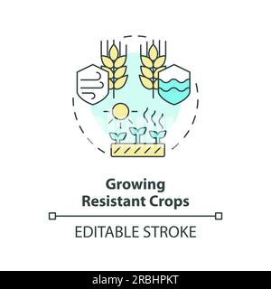 Growing resistant crops icon heatflation concept Stock Vector