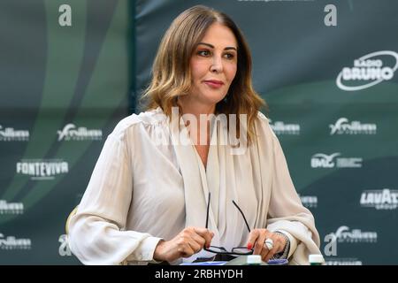 Marina di Pietrasanta, Italy. 09th July, 2023. Minister Daniela Santanchè at La Versiliana, Marina di Pietrasanta. Credit: Stefano Dalle Luche/Alamy Live News Stock Photo