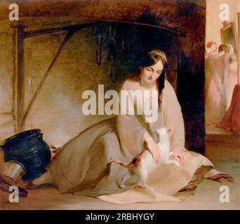 Cinderella at the Kitchen Fire 1848 by Thomas Sully Stock Photo