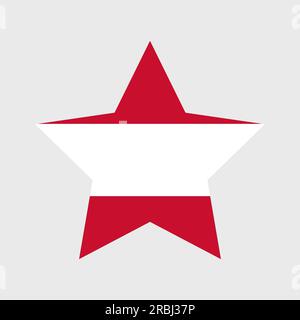 Austrian flag vector icons set in the shape of heart, star, circle and map. Stock Vector