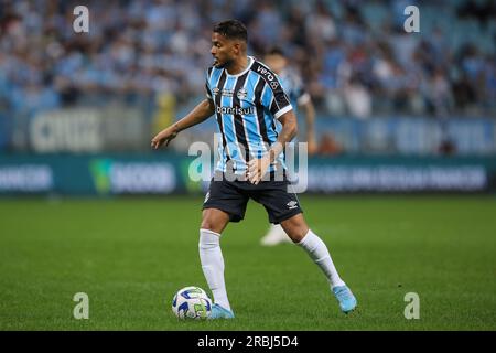 Porto Alegre, Brazil. 09th July, 2023. RS - PORTO ALEGRE - 09/07/2023 - BRASILEIRO A 2023, GREMIO X BOTAFOGO - Reinaldo player of Gremio during a match against Botafogo at the Arena do Gremio stadium for the Brazilian championship A 2023. Photo: Pedro H. Tesch/AGIF/Sipa USA Credit: Sipa USA/Alamy Live News Stock Photo