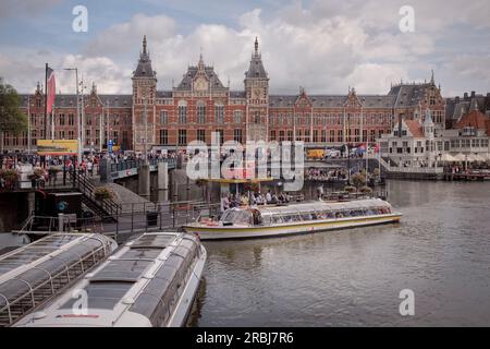 Amsterdam Centraal main train station, Amsterdam, province of North Holland, The Netherlands, Europe Stock Photo
