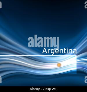 Argentina flag background. Abstract argentinean flag in the blue sky. National holiday card design. State banner, argentine poster, patriotic cover Stock Vector