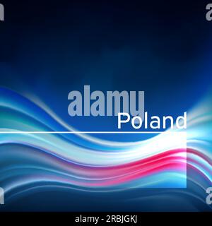 Poland flag background. Abstract polish flag in the blue sky. National holiday card design. Business brochure design. State banner, poland poster Stock Vector