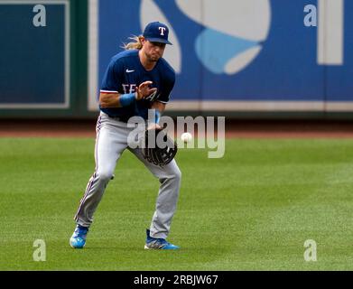 Travis Jankowski of the Texas Rangers stands in the batter's box