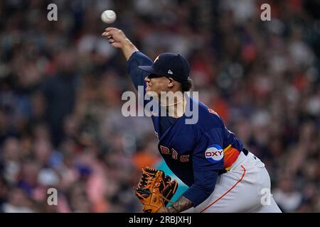 Houston Astros relief pitcher Bryan Abreu works against the Seattle  Mariners during a baseball game, Sunday, May 7, 2023, in Seattle. (AP  Photo/John Froschauer Stock Photo - Alamy