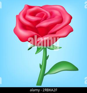 icon plant 3d illustration pink rose Stock Photo