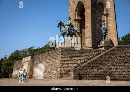 Emperor William monument in the town district Hohensyburg, Dortmund, North Rhine-Westphalia, Germany. Kaiser-Wilhelm Denkmal im Stadtteil Hohensyburg, Stock Photo