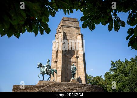 Emperor William monument in the town district Hohensyburg, Dortmund, North Rhine-Westphalia, Germany. Kaiser-Wilhelm Denkmal im Stadtteil Hohensyburg, Stock Photo