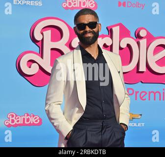 Los Angeles, United States. 09th July, 2023. Cast member Kingsley Ben-Adir attends the premiere of the motion picture romantic comedy 'Barbie' at the Shrine Auditorium on Sunday, July 9, 2023. Storyline: Barbie suffers a crisis that leads her to question her world and her existence. Photo by Jim Ruymen/UPI Credit: UPI/Alamy Live News Stock Photo