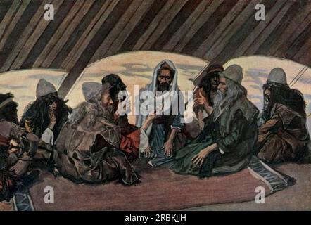 Jethro and Moses, as in Exodus 18 1900 by James Tissot Stock Photo