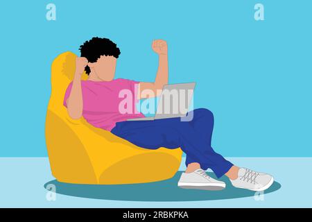 Cheerful Young Adult Posing in Colorful Cartoon Shoes on a Bright Colored Background Stock Vector