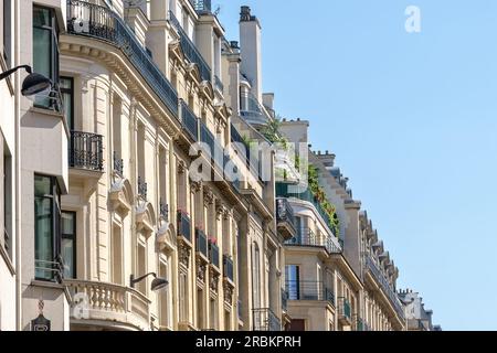 View of typical parisian buildings in the center of Paris France Stock Photo