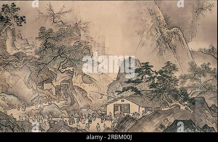Landscape of Four Seasons (Spring?) 1486 by Sesshu Toyo Stock Photo