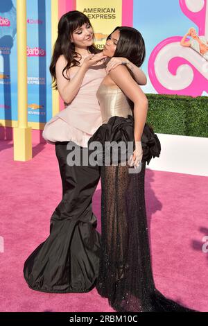 Dove Cameron und Ariana Greenblatt bei der Weltpremiere des Kinofilms 'Barbie' im Shrine Auditorium. Los Angeles, 09.07.2023 Stock Photo