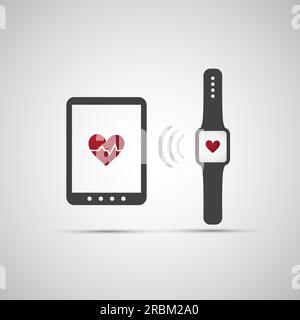 Heart Rate Counter on Mobile Devices - Heart Icon Vector Illustration Stock Vector