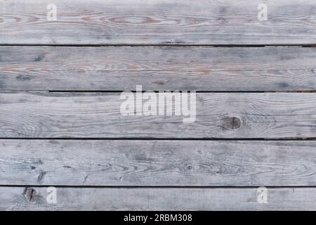 Old gray-brown wood background made of natural wood in grunge style. The view from the top. Natural raw planed texture of coniferous pine with cracks Stock Photo