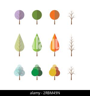 Four Seasons - Different Tree Designs Stock Vector