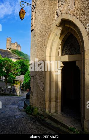 France, Aveyron (12), Najac, labeled The Most Beautiful Villages of France, medieval village and castle of Najac Stock Photo