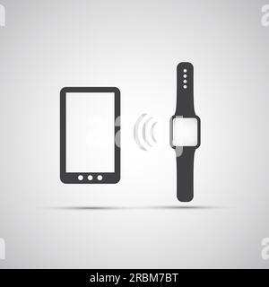 Electronic Devices - Mobile Phone with Smart Watch Stock Vector