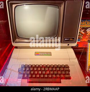 Stockholm, Sweden - June 11, 2023 -First computer Apple 2 in Teknicka museum. Stock Photo