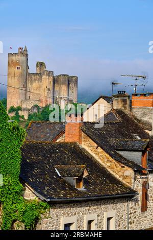 France, Aveyron (12), Najac, labeled The Most Beautiful Villages of France, medieval village and castle of Najac Stock Photo