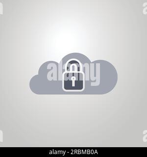 Cloud Computing Concept Design with Padlock Icon Stock Vector