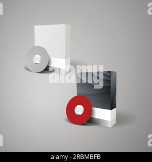 Blank Box Design with Disk Stock Vector
