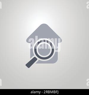 Real Estate Icon Design Looking for a House for Sale  Flat Symbol Stock Vector