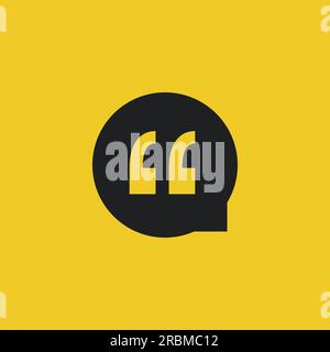 Quote Vector Icon on a Yellow Background Stock Vector