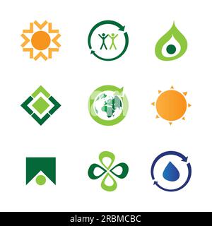 9 icons Stock Vector