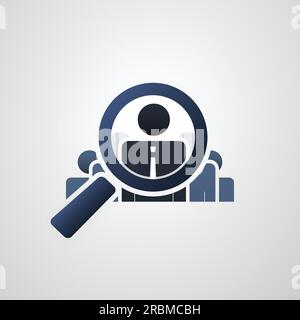 Human Resources  Personal Audit  Headhunter Symbol Design with Magnifying Icon Stock Vector