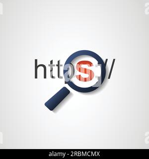 HTTPS Protocol  Safe and Secure Stock Vector