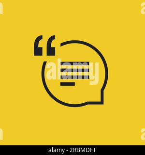 Quote Vector Icon on a Yellow Background Stock Vector