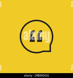 Quote Vector Icon on a Yellow Background Stock Vector