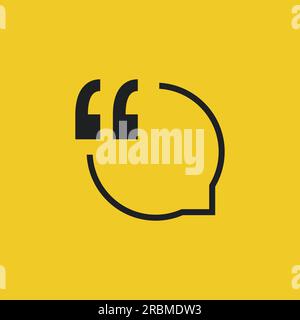 Quote Vector Icon on a Yellow Background Stock Vector