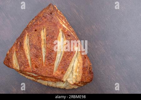 The pretzel corner is prepared with real butter. The full-bodied Danish pastry is covered with a layer of lye. Stock Photo