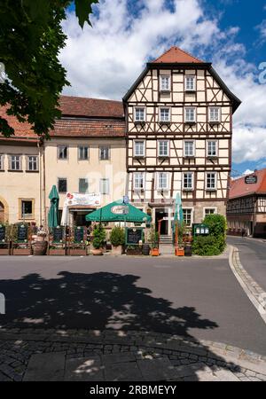 Historic, listed old town of Münnerstadt, Lower Franconia, Bavaria, Germany Stock Photo