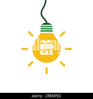 A bulb with bio gas text, green energy concept design. Stock Vector