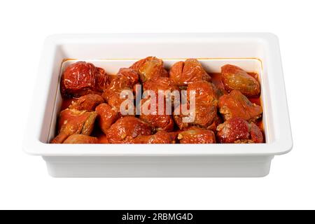 Stuffed peppers isolated on white background. Traditional Turkish delicacies. healthy appetizers. Local name kuru biber dolması Stock Photo