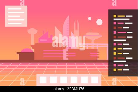 Online video games and metaverse: gaming interface with menu Stock Vector