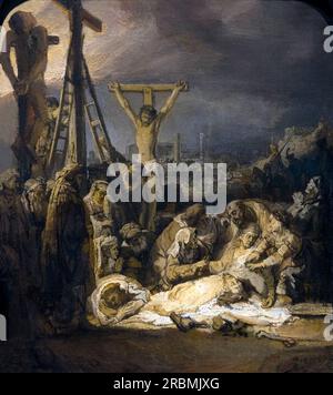 The Lamentation over the Dead Christ, Rembrandt, circa 1635, Stock Photo