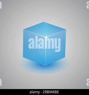 3D Isolated Cube Mock Up Model with Shadow Stock Vector