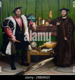 Jean de Dinteville and Georges de Selve, The Ambassadors, Hans Holbein the Younger, 1533, Stock Photo