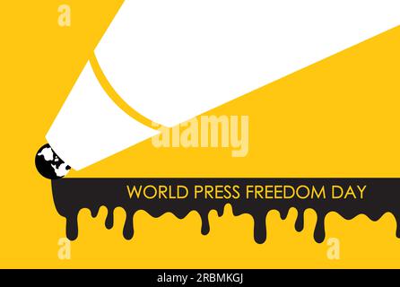 Illustration about world press freedom day and justice to journalists, pen and ink Stock Vector